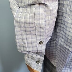 Calvin Klein Blue Plaid Dress Shirt Men's XL